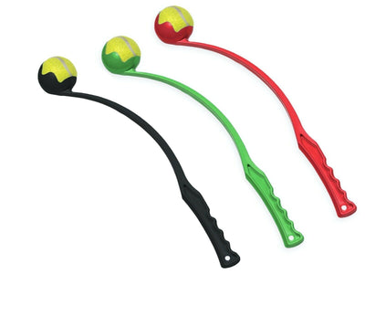 3 x Pet Dog Puppy Tennis Ball Launcher Chucker Thrower Long 64cm with Tennis ball Payday Deals