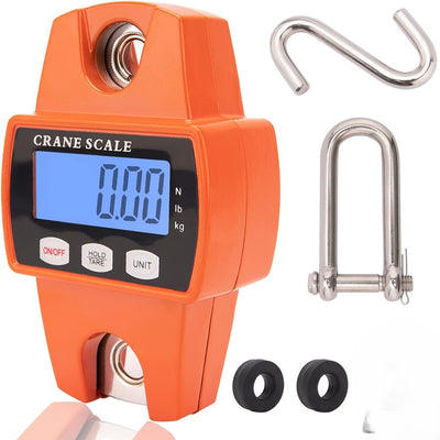 300kg Mini Crane Scale Portable LCD Digital Electronic Hook Hanging Scale