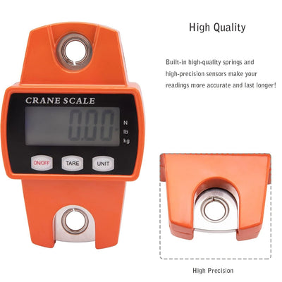 300kg Mini Crane Scale Portable LCD Digital Electronic Hook Hanging Scale Payday Deals