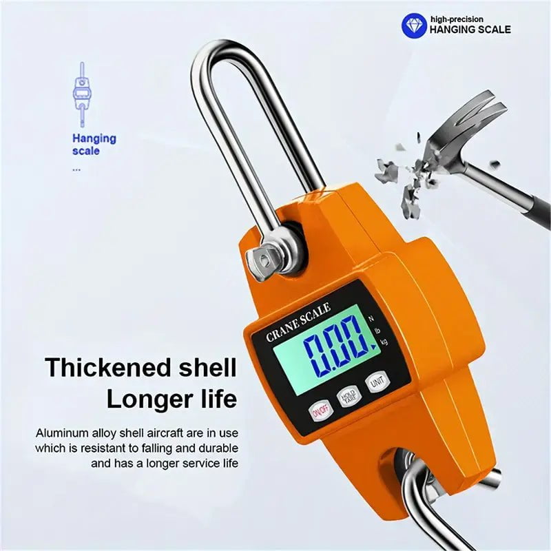 300kg Mini Crane Scale Portable LCD Digital Electronic Hook Hanging Scale Payday Deals