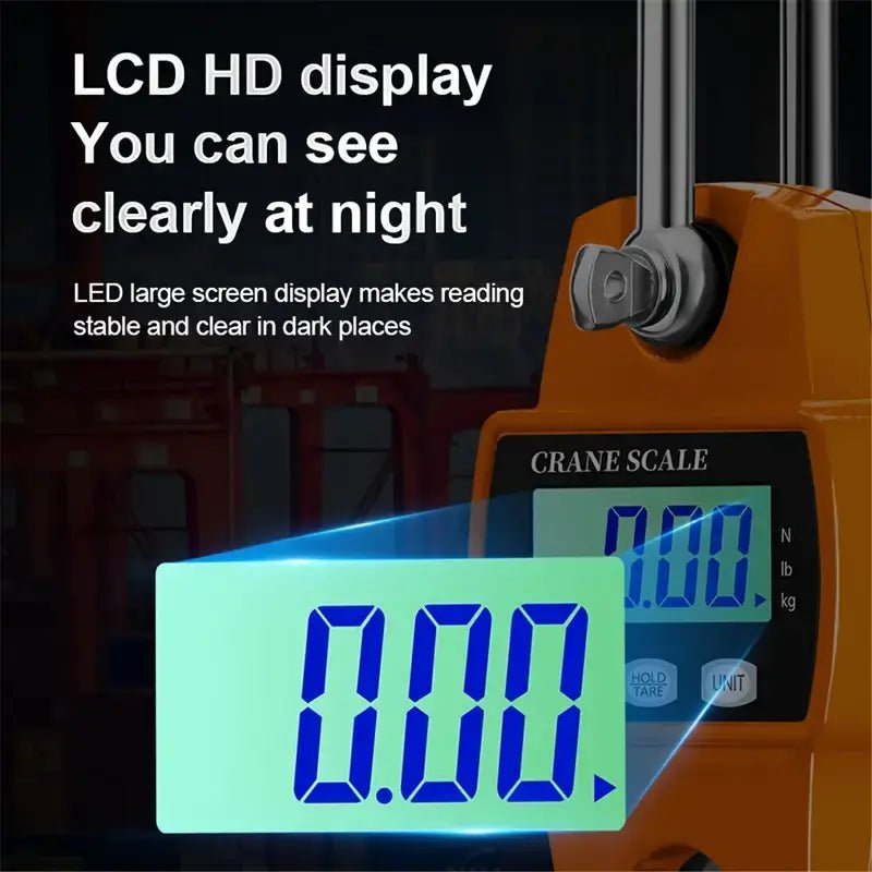 300kg Mini Crane Scale Portable LCD Digital Electronic Hook Hanging Scale Payday Deals