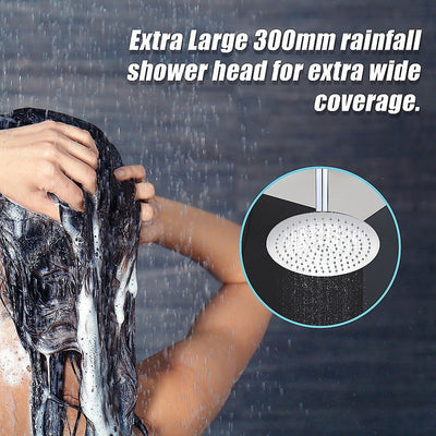 300mm Shower Head Round 304SS Chrome Showerhead Payday Deals