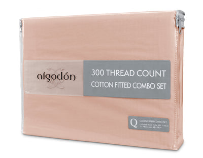 300TC Cotton FITTED SHEET Combo Set - MEGA QUEEN Payday Deals