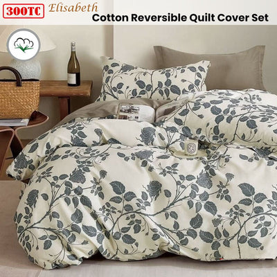 300TC Elisabeth Reversible Cotton Quilt Cover Set King Payday Deals