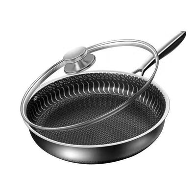 304 Stainless Steel Frying Pan Non-Stick Cooking Frypan Cookware 28cm Honeycomb Double Sided without lid Payday Deals