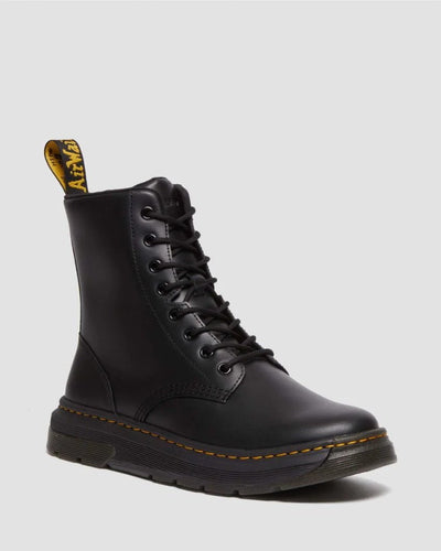 Dr. Martens Crewson 8 Eye Crazy Horse Leather Boots Combat Shoes - Black