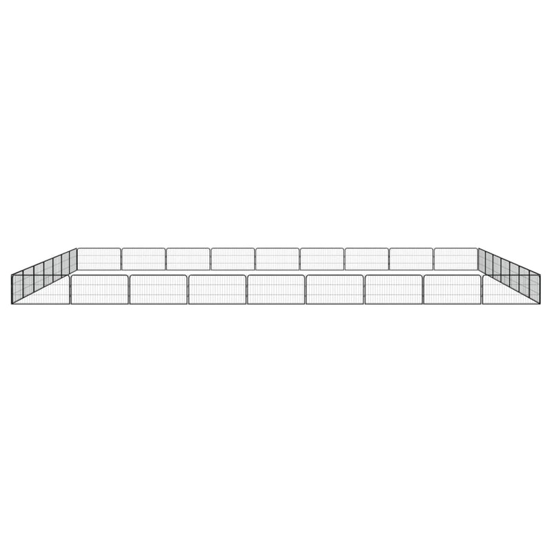 32-Panel Dog Playpen Black 100x50 cm Powder-coated Steel Payday Deals