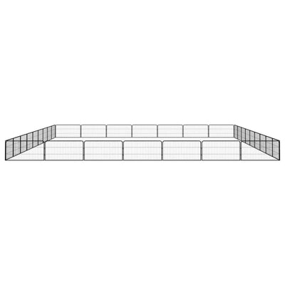 32-Panel Dog Playpen Black 100x50 cm Powder-coated Steel Payday Deals