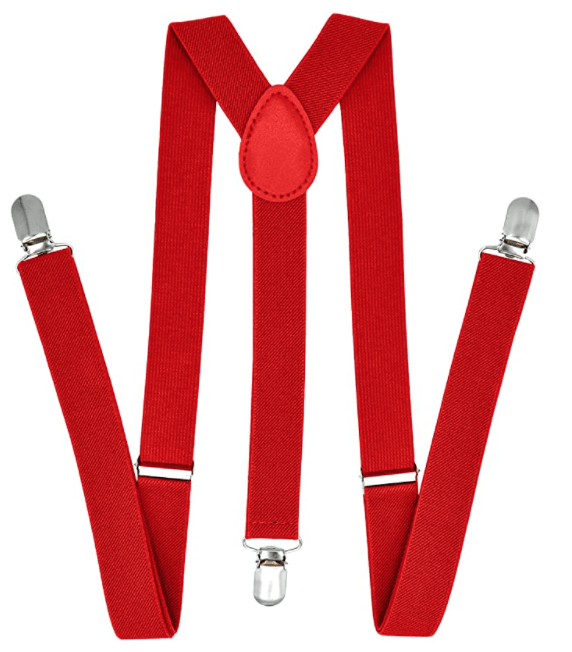 35mm WIDE SUSPENDERS Mens Adjustable Braces Clip On Trouser Elastic Y-Back - Red Payday Deals