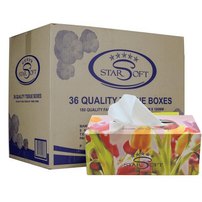 36 Boxes Facial Tissues 2-Ply Quality Extra Soft Bulk 180 Sheets 190X180mm Bulk Payday Deals