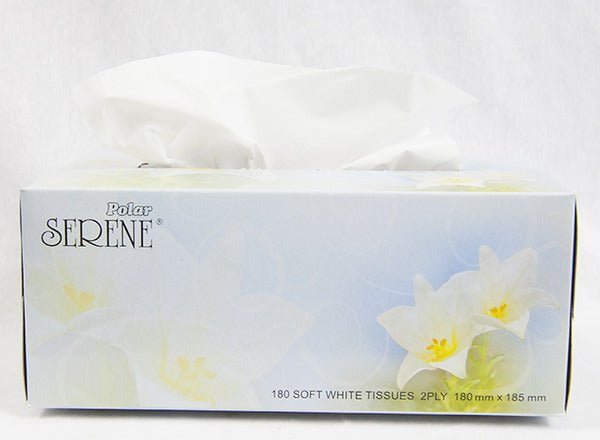 36 Boxes Polar SERENE Facial Tissues 2-Ply Deluxe Extra Soft Bulk 180 Sheets Payday Deals