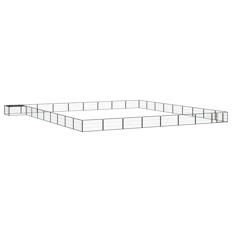 36-Panel Dog Playpen Black 100x50 cm Powder-coated Steel Payday Deals