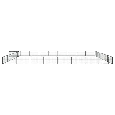 36-Panel Dog Playpen Black 100x50 cm Powder-coated Steel Payday Deals