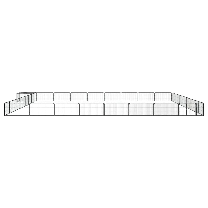 36-Panel Dog Playpen Black 100x50 cm Powder-coated Steel Payday Deals