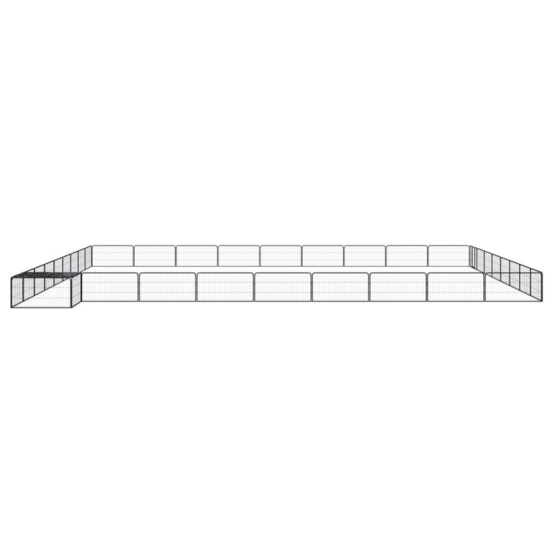 36-Panel Dog Playpen Black 100x50 cm Powder-coated Steel Payday Deals