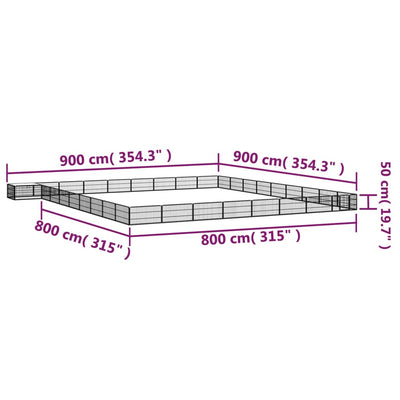36-Panel Dog Playpen Black 100x50 cm Powder-coated Steel Payday Deals