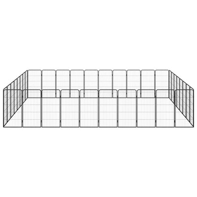 36-Panel Dog Playpen Black 50x100 cm Powder-coated Steel Payday Deals