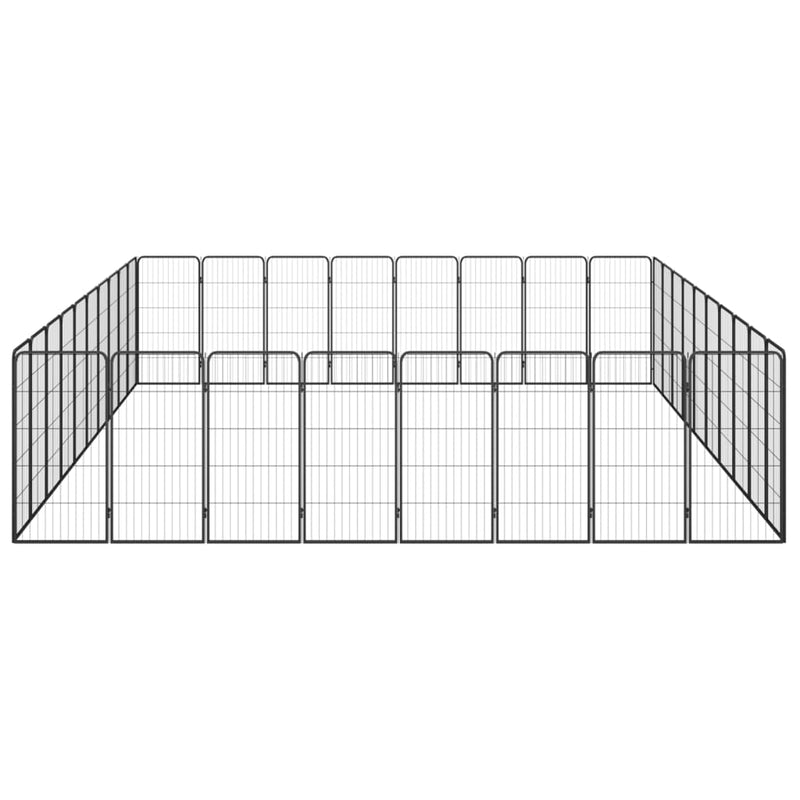 36-Panel Dog Playpen Black 50x100 cm Powder-coated Steel Payday Deals