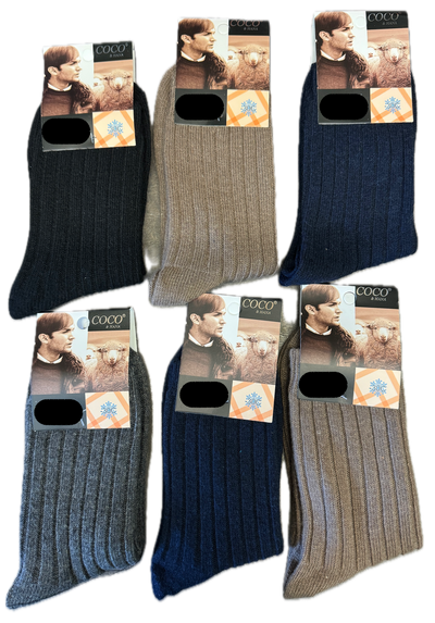 12 Pairs Mens Thermo Wool Blend Work Socks Heavy Duty Outdoor Warm (EU41-EU47)