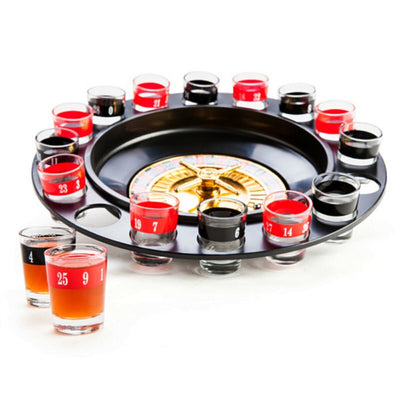Shot Glass Roulette Drinking Game Set Wheel Casino Spinner Table Games Party
