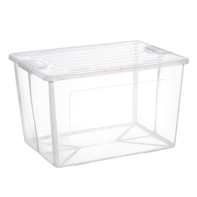 37 Litre Modular Clear Foldable Storage Box with Lid Plastic Tub Collapsible Payday Deals