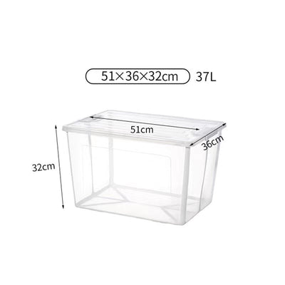 37 Litre Modular Clear Foldable Storage Box with Lid Plastic Tub Collapsible Payday Deals