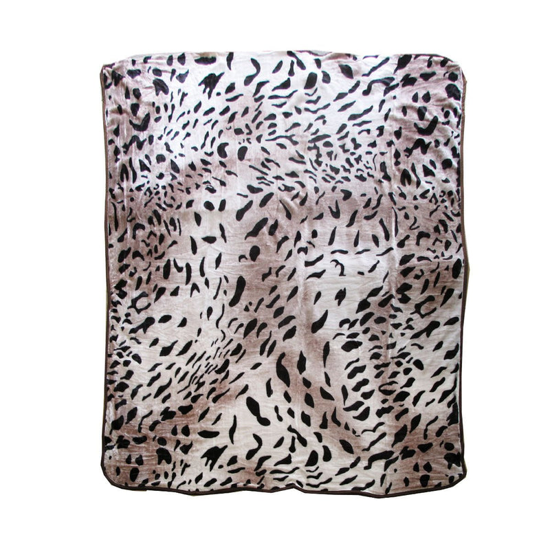 375gsm 1 Ply Animal Print Faux Mink Blanket Queen 200x240 cm Jaguar Payday Deals