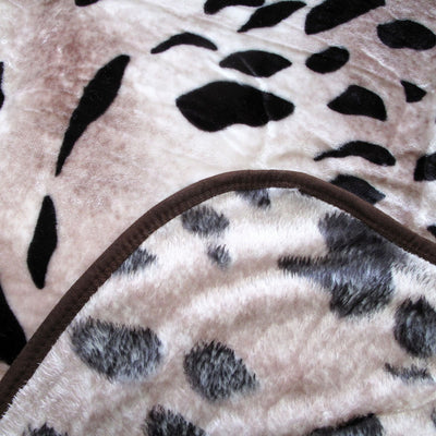 375gsm 1 Ply Animal Print Faux Mink Blanket Queen 200x240 cm Jaguar Payday Deals