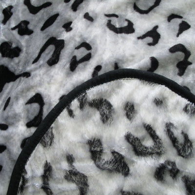 375gsm 1 Ply Animal Print Faux Mink Blanket Queen 200x240 cm Snow Leopard Payday Deals