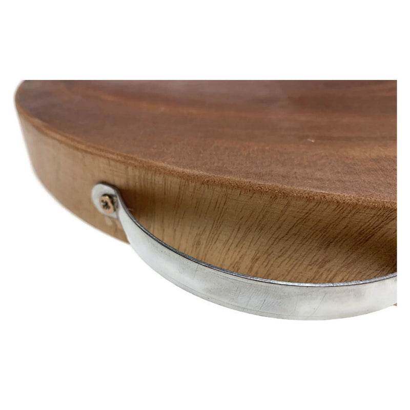 39cm Hard Wood Hygienic Round Cutting Wooden Chopping Board Natural Kitchen Payday Deals