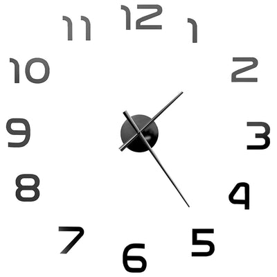 3D Wall Clock Modern Design 100 cm XXL Black Payday Deals