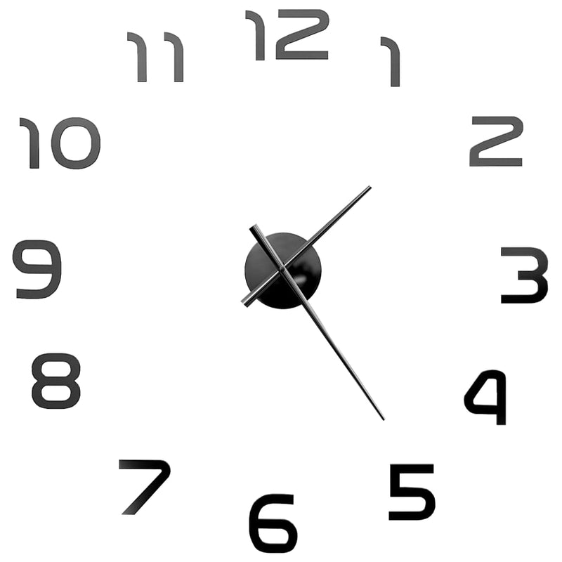 3D Wall Clock Modern Design 100 cm XXL Black Payday Deals