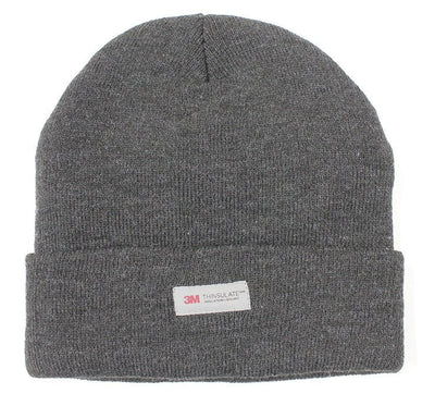 3M Thinsulate Pull On Beanie Hat Ski Knit Thermal Insulated in Charcoal Grey