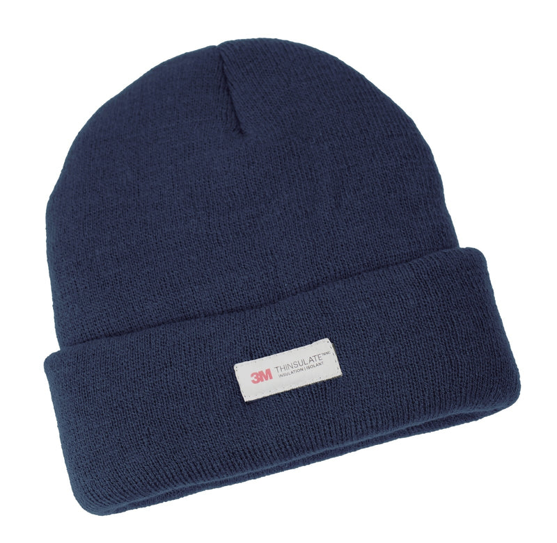 3M Thinsulate Pull On Beanie Hat Ski Knit Thermal Insulated in Navy Blue Payday Deals