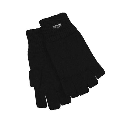 3M Thinsulate Womens Fingerless Knit Gloves Polar Insulation Thermal in Black Payday Deals