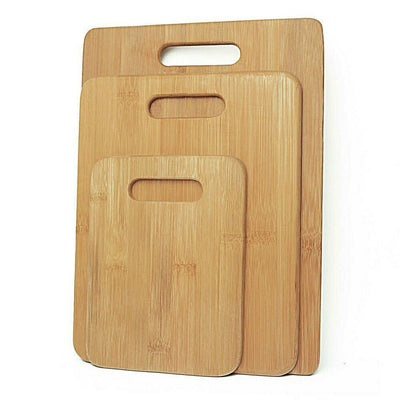3Pack Premium Natural Bamboo Chopping Boards Set