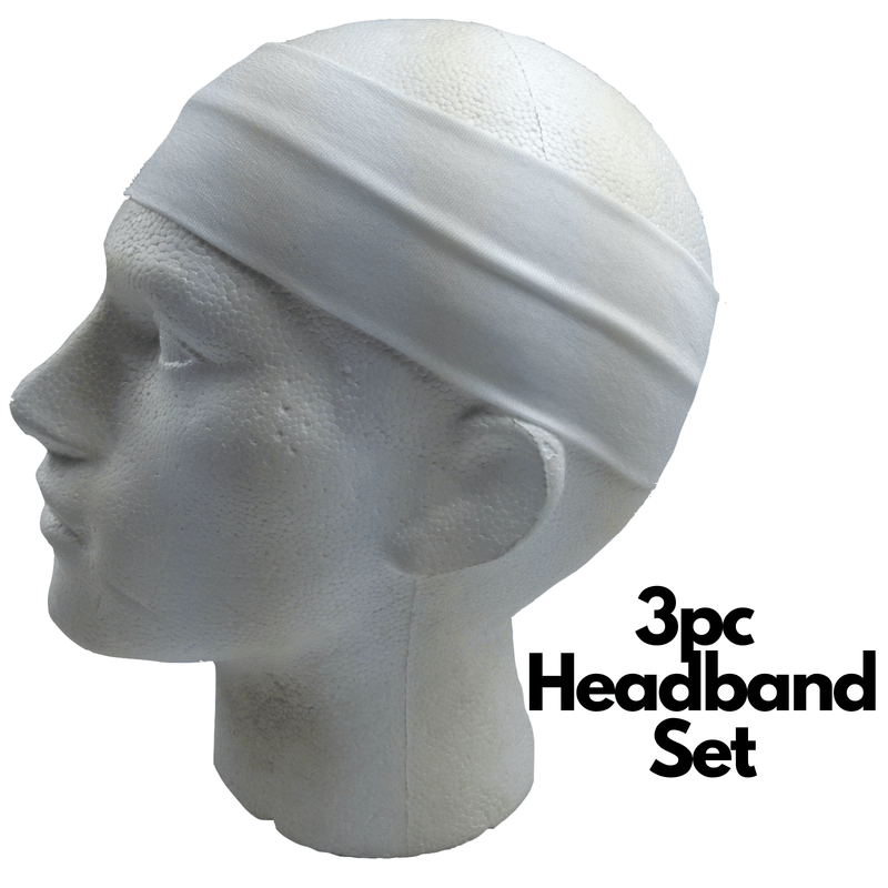 3pc Set Plain Headband Elastic Stretch Sports Yoga Hair Band Unisex Wide Wrap Payday Deals