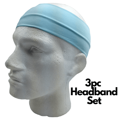 3pc Set Plain Headband Elastic Stretch Sports Yoga Hair Band Unisex Wide Wrap Payday Deals