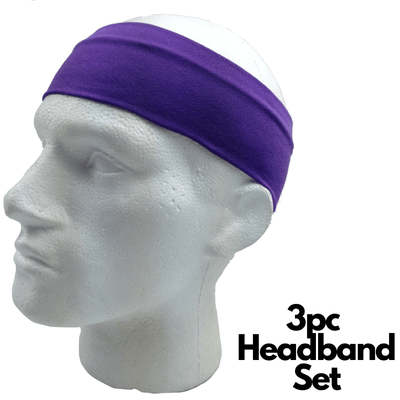 3pc Set Plain Headband Elastic Stretch Sports Yoga Hair Band Unisex Wide Wrap Payday Deals