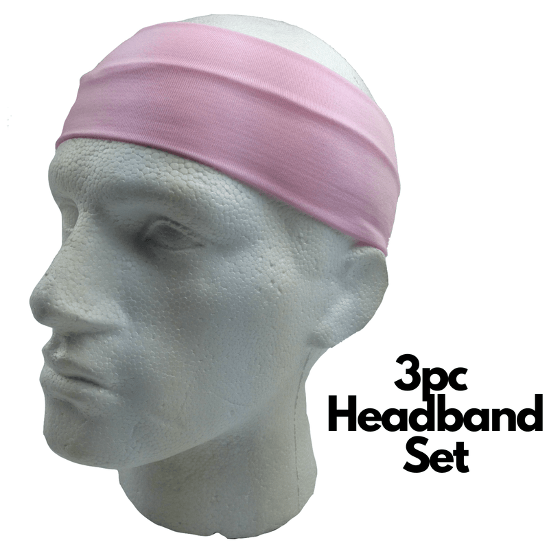 3pc Set Plain Headband Elastic Stretch Sports Yoga Hair Band Unisex Wide Wrap Payday Deals