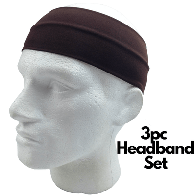 3pc Set Plain Headband Elastic Stretch Sports Yoga Hair Band Unisex Wide Wrap Payday Deals