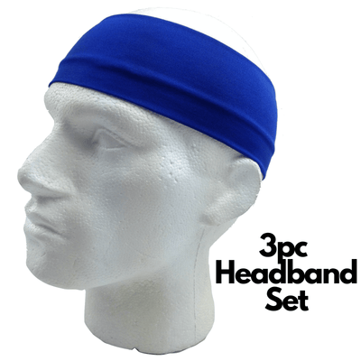 3pc Set Plain Headband Elastic Stretch Sports Yoga Hair Band Unisex Wide Wrap Payday Deals