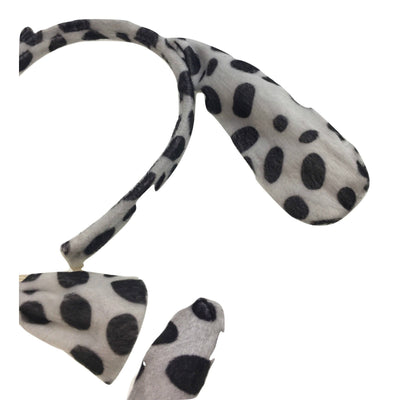 3pcs DOG EAR HEADBAND w Bow Tail Animal Costume Halloween Party Hair Dalmatian Payday Deals