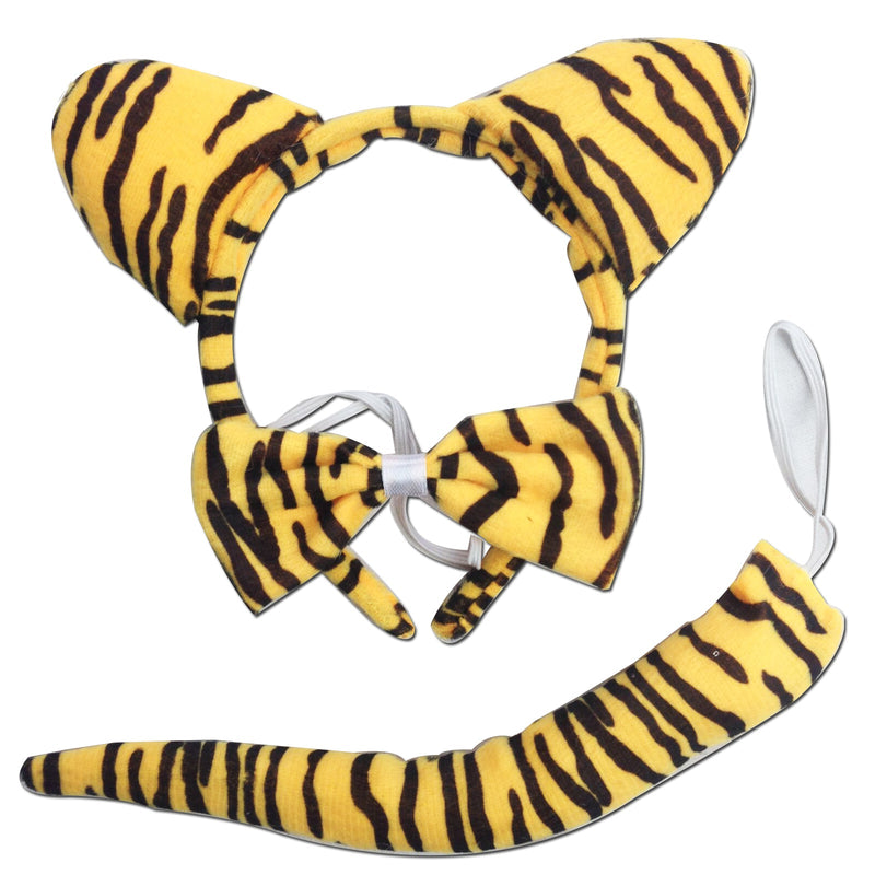 3pcs Set Animal Costume Dress Up Party Bow Tie Tail Ears Book Week - Tiger Payday Deals