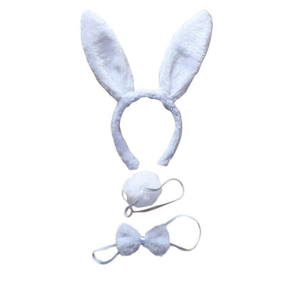 3pcs Set Animal Costume Dress Up Party Bow Tie Tail Ears Book Week - White Rabbit Payday Deals