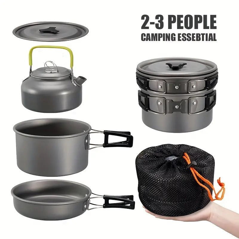 3pcs Ultra-Lightweight Camping Cookware Set - Durable Aluminum Outdoor Cooking Kit Payday Deals