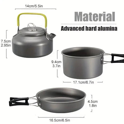 3pcs Ultra-Lightweight Camping Cookware Set - Durable Aluminum Outdoor Cooking Kit Payday Deals