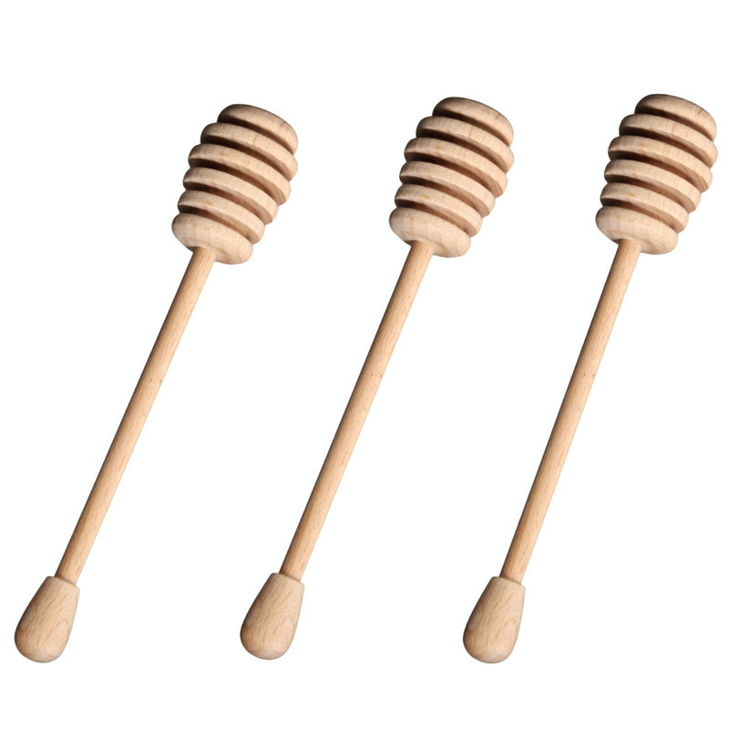 3pk Academy European Beechwood Honey Dipper Wooden Drizzler Dip Stick BULK Payday Deals