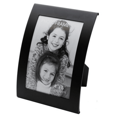 3x Curve Picture Photo Frame Curved Aluminium Portrait 10cm x 15cm (4"x6")  - Black Payday Deals