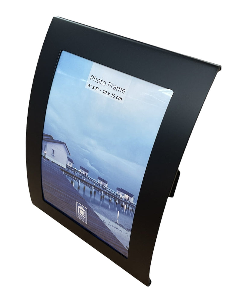 3x Curve Picture Photo Frame Curved Aluminium Portrait 10cm x 15cm (4"x6")  - Black Payday Deals